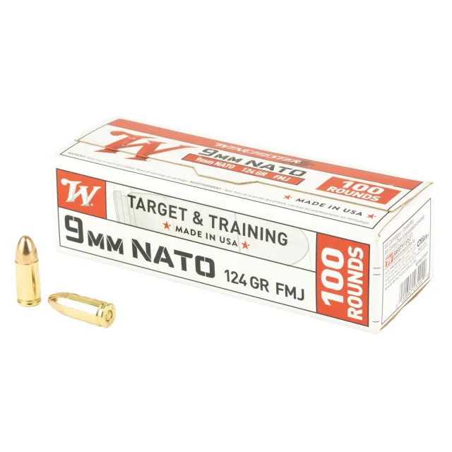 Winchester USA White Box 9mm NATO 124 gr FMJ Ammunition - Winchester - 9mm NATO