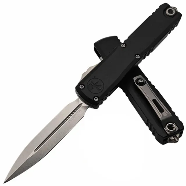 Microtech 1122-10 Ultratech G3 ZBP 3.55 In D/E Stonewash Black Alu Handle - MICROTECH