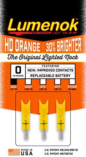 Lumenok ECC3 Lighted Nock XBow HD Orange Crescent Easton 3-Pack - Lumenok