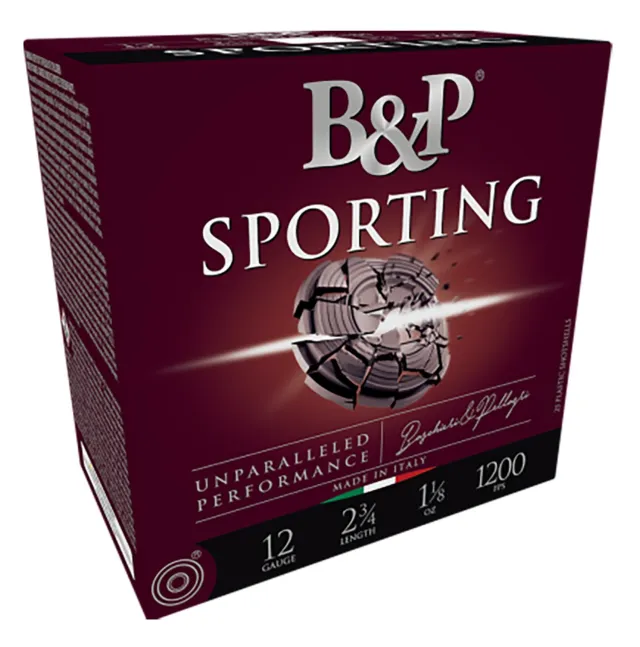 B&P Sporting Clay Shotgun Loads 12 ga. 2.75 in. 1 oz. 1200 FPS 8 Shot 25 rd. - Baschieri & Pellagri - 12 Gauge for sale at Smoke Wagon Firearms