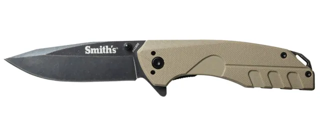 Smith's BattlePlan 50995 Folding Knife 3.35 in 400 SS Black Stonewash - SMITHS