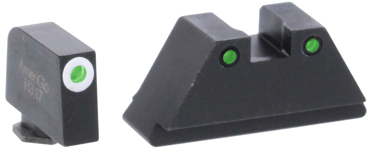 AmeriGlo GL152 Optic Compatible Sight Set for Glock XL Tall Green... - AMER