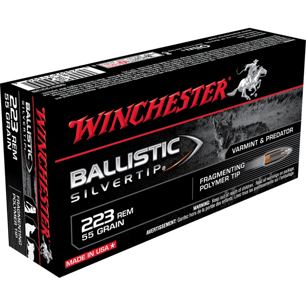 Winchester SBST223B Ballistic Silvertip 223 Rem 55 gr Fragmenting Polymer Tip Ammo 20/10 Cs - Winchester - 223 Rem