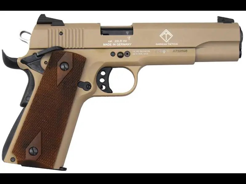 GSG M1911 22LR Pistol Tan, 5" Barrel, 10 Rounds - American Tactical Imports - 22 LR