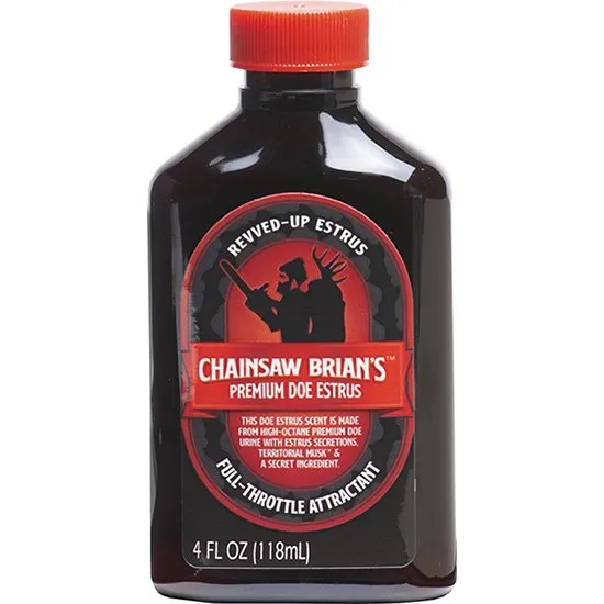 Wildlife Research Center Chainsaw Brian's Premium Doe Estrus 4 oz - High-Octane Doe Urine with Estrus Secretions and Territorial Musk - Enhanced for Optimal Performance - Wildlife Research Center
