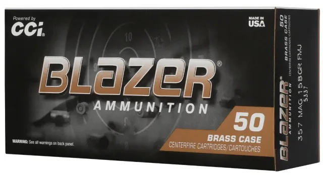 CCI 357 MAG 158GR FMJ BLAZER BRASS 50 5337 - CCI Ammunition - 357 Mag