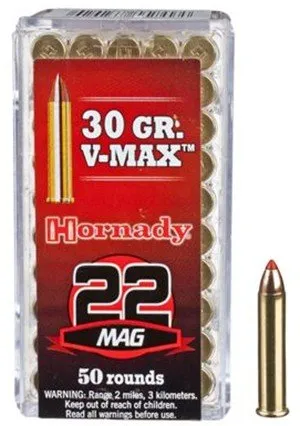 Buy Hornady 22 Mag Varmint Express 30 gr V-Max Magnum Ammo 30gr 22WMR online
