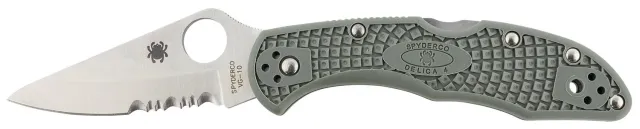 Spyderco C11PSFG Delica 4 2.88" Part Serrated VG-10 Blade Foliage Green - Spyderco
