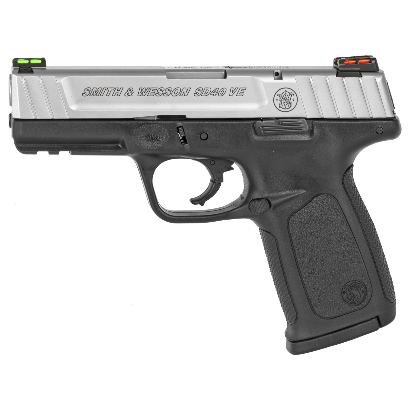 Smith & Wesson 11908 SD VE 40 S&W Caliber 4" Barrel 10+1 Capacity Matte Black Finish Picatinny Rail Frame Stainless Steel Slide Textured Polymer Grip HiViz Sights - Smith & Wesson - 40 S&W
