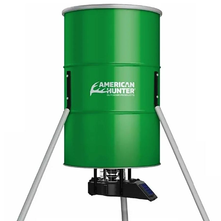 American Hunter AH-SS350 350LB Tripod Feeder with SunSlinger Kit - GSM Outdoors