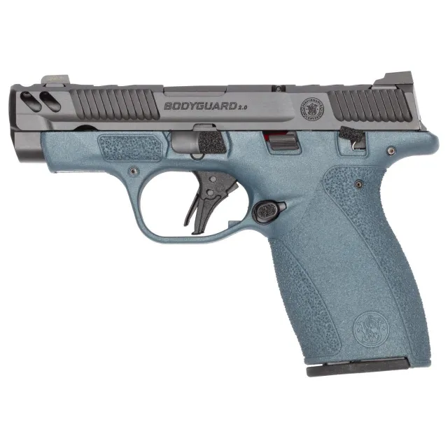S&W PC Bodyguard 2.0 Blue Titanium Carry Comp Handgun .380 Auto 10rd Magazines(2) 3.1 Ported Barrel Chamber Indicator Manual Safety CA Compliant