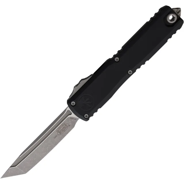 Microtech Ultratech Gen III ZBP 3.55 In Apocalyptic Black Aluminum Handle