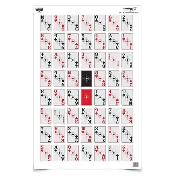 Birchwood Casey EZE-Scorer 52-Card Shoot-Up Paper Target 23" x 35" 100 Pack - Birchwood Casey - 23" X 35"