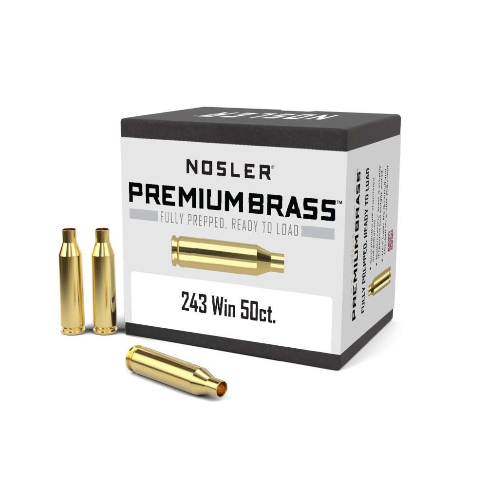 Nosler 054041101059 .243 Win 50 Count Unprimed Brass Rifle Cases - Nosler - 243 WINCHESTER