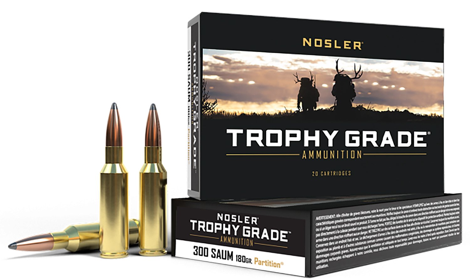 Nosler 60062 Trophy Grade 300RemSAUM 180gr Spitzer Partition 20 Per... - Nosler - 300 Rem SAUM