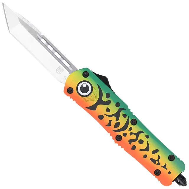 CobraTec MFLGNFS3TNS FS-3 3" OTF Tanto D2 Blade Green Lure Handle Knife - CobraTec Knives