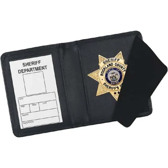 Strong Leather Side-Opening Badge Case Leather Clip Black - Strong Leather