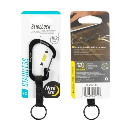 Nite-Ize SlideLock Key Ring Stainless Steel Durable Compact