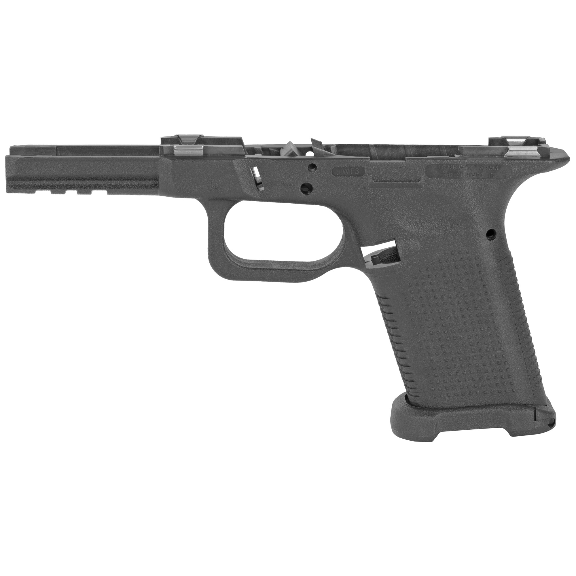 Lone Wolf LWD-TWF3-BARE Timber Wolf Stripped Glock Frame Black Textured - Lone Wolf Distributors - Multi