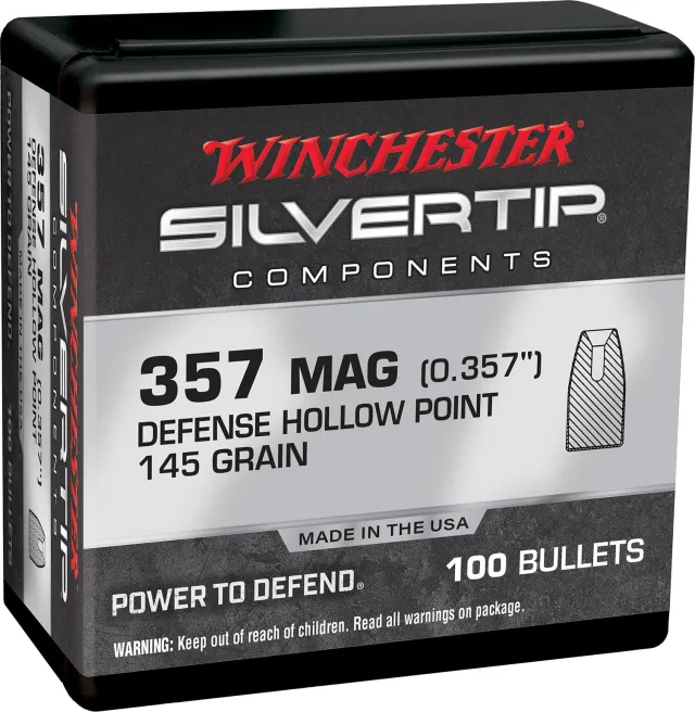 Winchester WB357S145X Centerfire Handgun Reloading Bullets .357 145 gr Silvertip Hollow Point