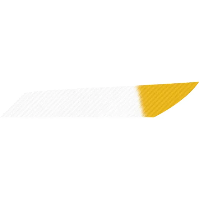 Gateway Mako 318LISWY-50 3.125" White Yellow Tip Feathers 50 Pack - Gateway