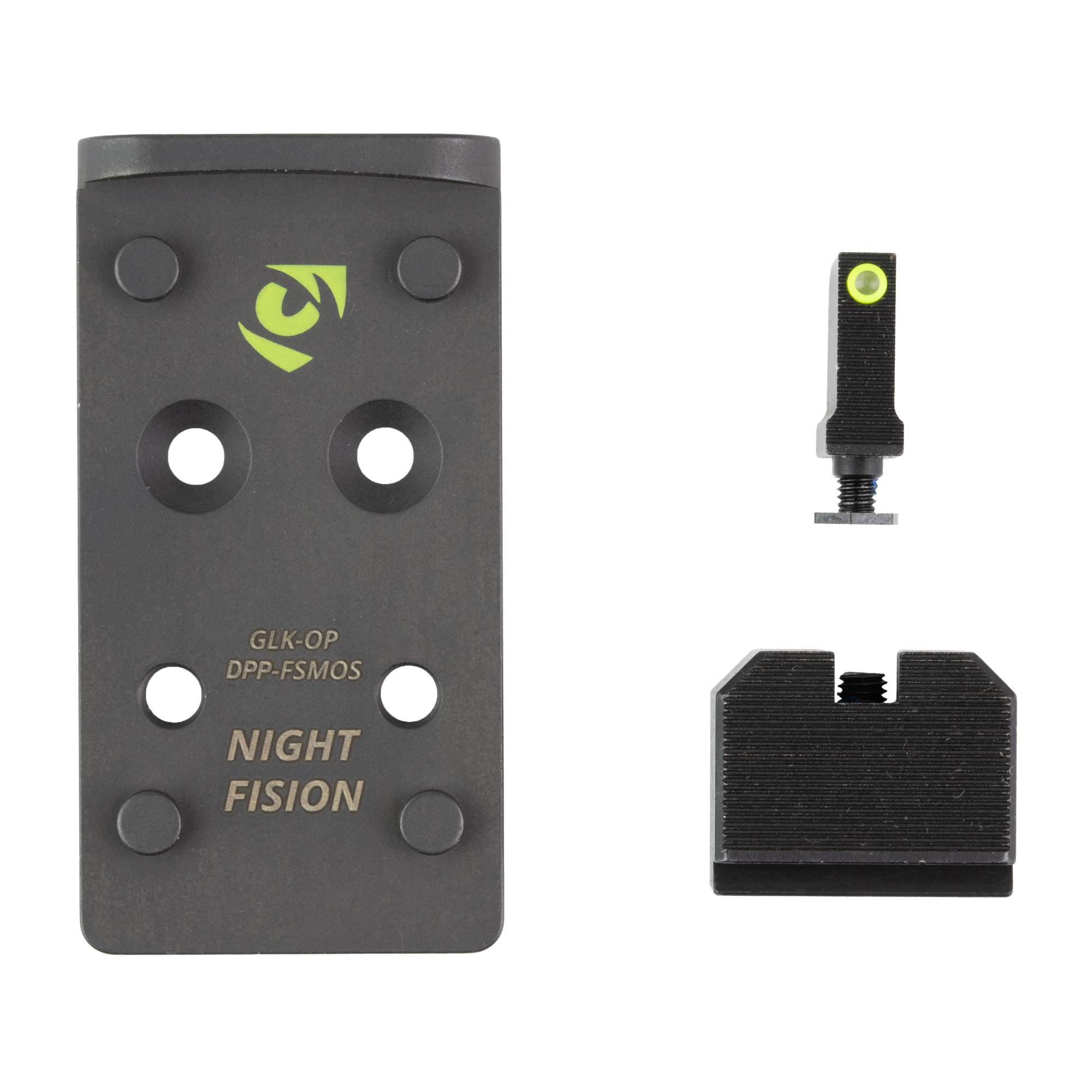Night Fision Optic Plate + Backup Sight Combo Yellow Front Night Sight - Night Fision