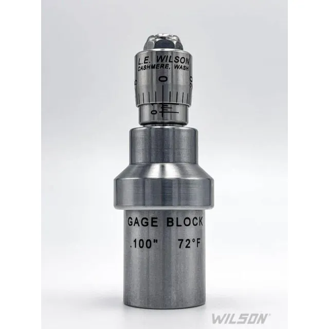 L.E. Wilson CGD-001 Case Gage Depth Micrometer with Gage Block - L.E. Wilson