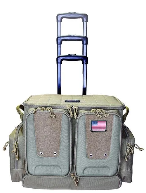 G-Outdoors T2112ROB Tactical Rolling Range Bag Tan 1000D Nylon 10 Handguns