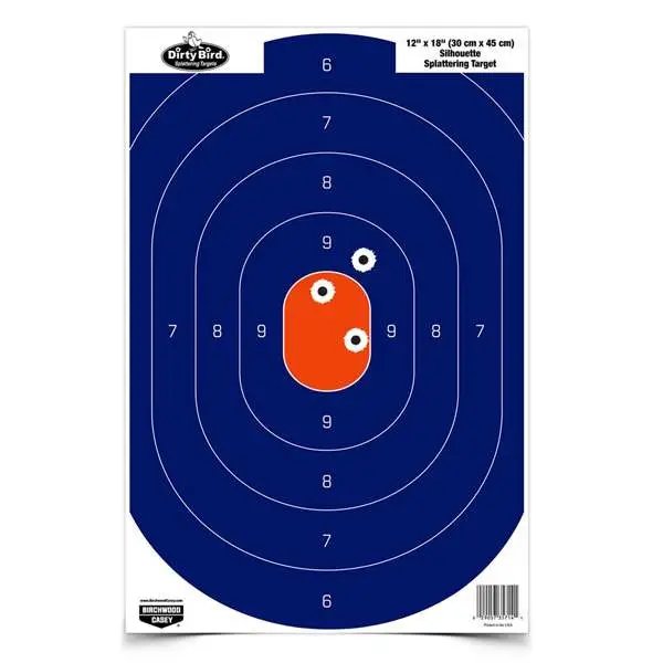 Birchwood Casey 35718 Dirty Bird Silhouette Tagboard Hanging Universal 12" x 18" Blue/Orange 8 Per Pkg - Birchwood Casey - 12" X 18"