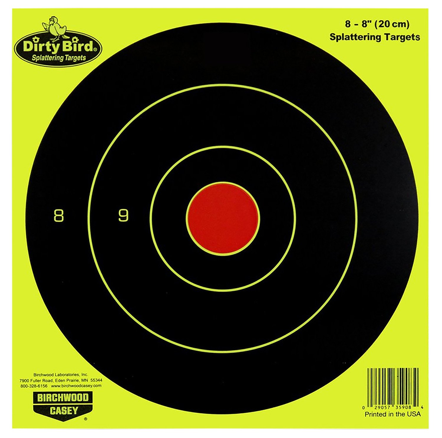Birchwood Casey 35950 Dirty Bird 8 Inch Reactive Paper Target Pack of 50 - Birchwood Casey