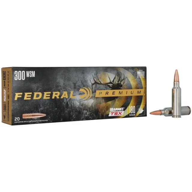 Federal P300WSMF 300 Win Short Mag 180 Grain Barnes TSX 20 Rounds