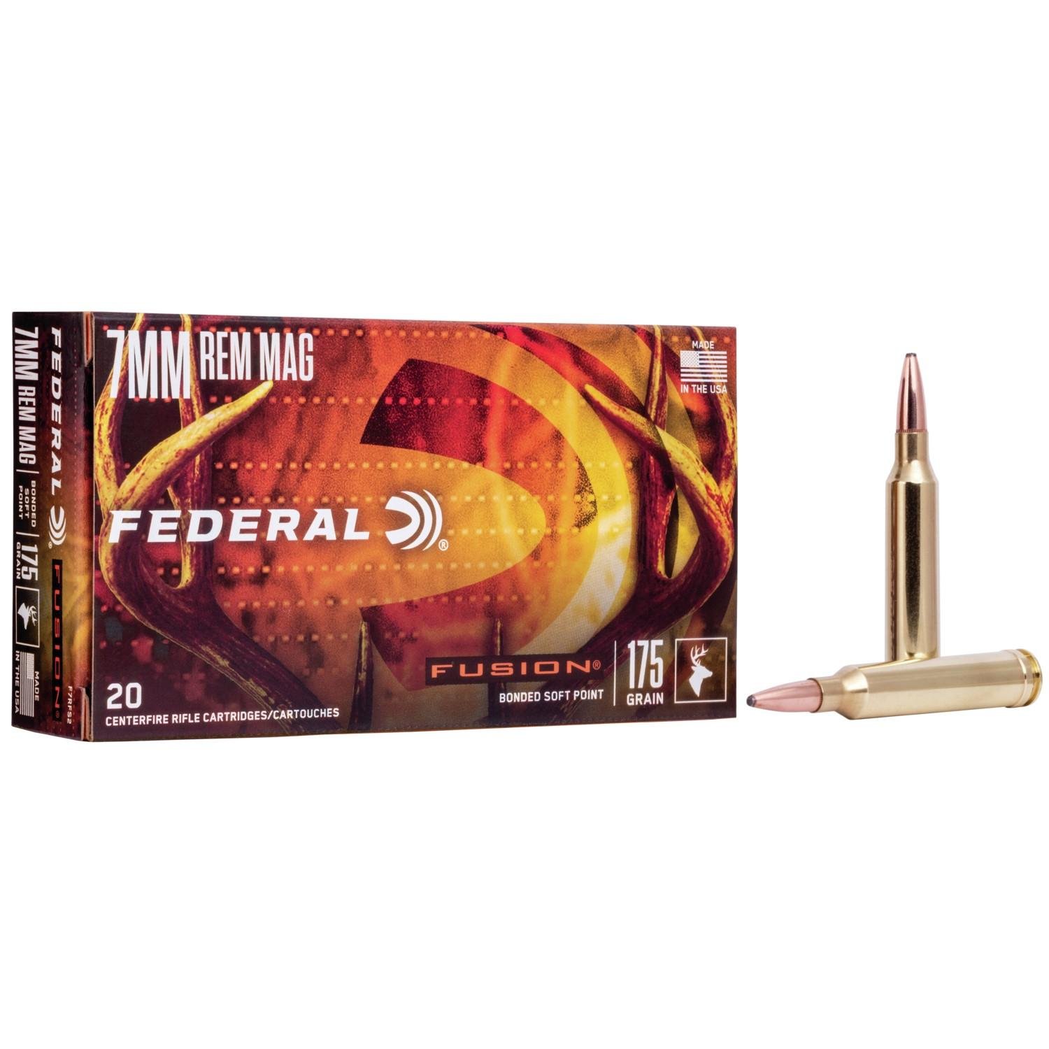 Federal F7RFS2 Fusion 7mm Rem Mag 175 gr Soft Point Ammo 20 Per Box/ 10 Cs - Federal Premium Ammunition - 7mm Rem Mag