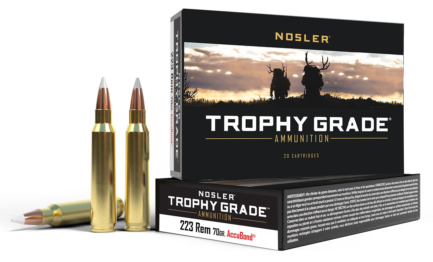 Nosler Trophy Grade Rifle Ammunition 223 Rem. 70 gr. AccuBond SP 20 rd. - Nosler - 223 Rem