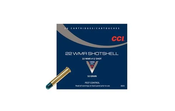 Buy CCI 0025 Pest Control Shotshell 22 WMR 52 gr 1000 fps #12 Shot 20 Bx/100 Cs online