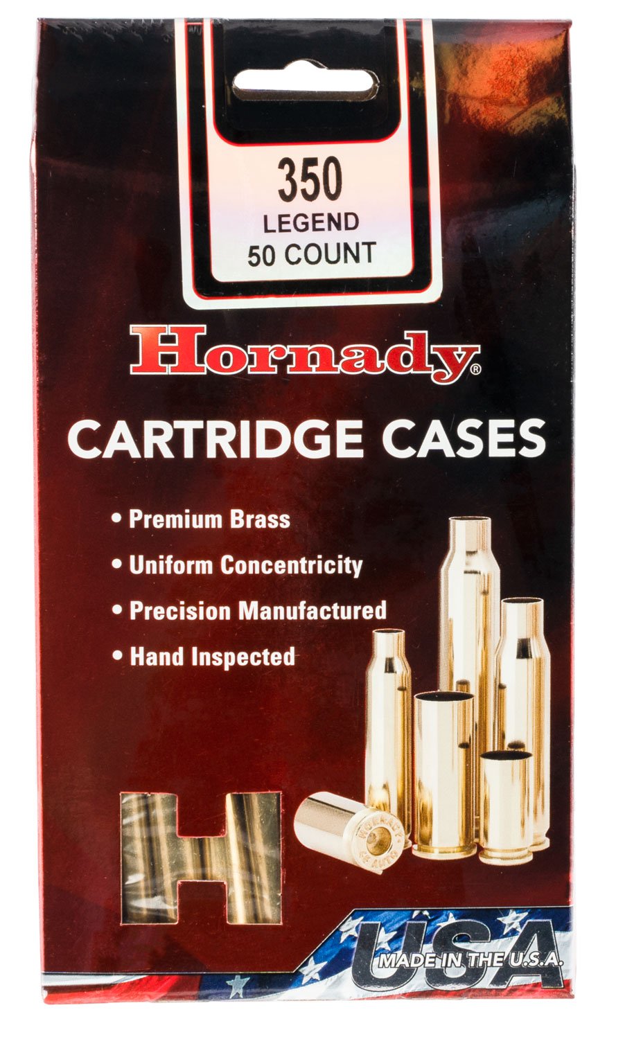 Hornady 87296 Unprimed Brass Cases .350 Legend 50 Count Box - Hornady