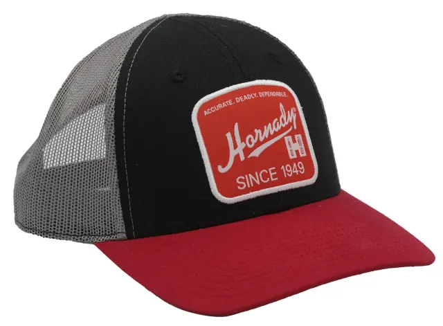 Hornady 99216 Mesh Cap Black Red Adjustable Fit