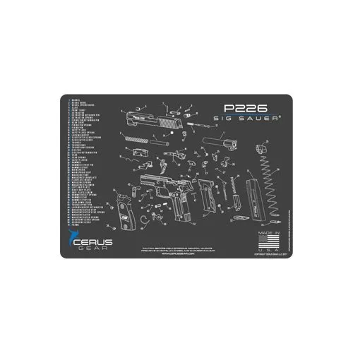 Cerus Gear HM-SIG-226L-SCH-GRY SIG P226 Schematic Cleaning Mat