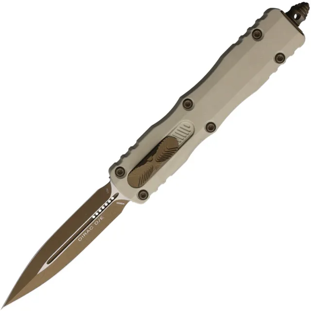Microtech Dirac D/E 2.92 In Burnt Bronze Champagne Gold Aluminum Handle - MICROTECH