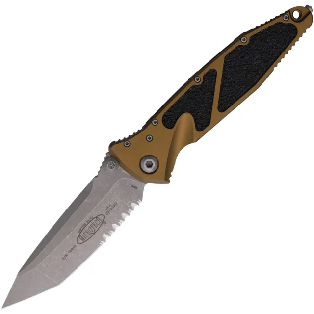Microtech Socom Elite 161-11APTA 3.98 In T/E Apocalyptic Serrate Tan Handle - MICROTECH for sale at Iron and Lace