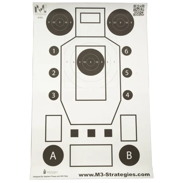 M3 Strategies M3-MK3-100 Multi-Purpose V3 Training Target, 23"x35", 100/Box - Action Target