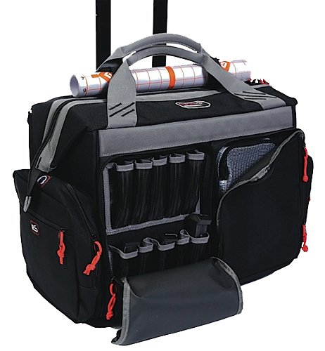 G Outdoors GPS-2215RB Rolling Range Bag with Telescoping Handle, Black - GSM Outdoors