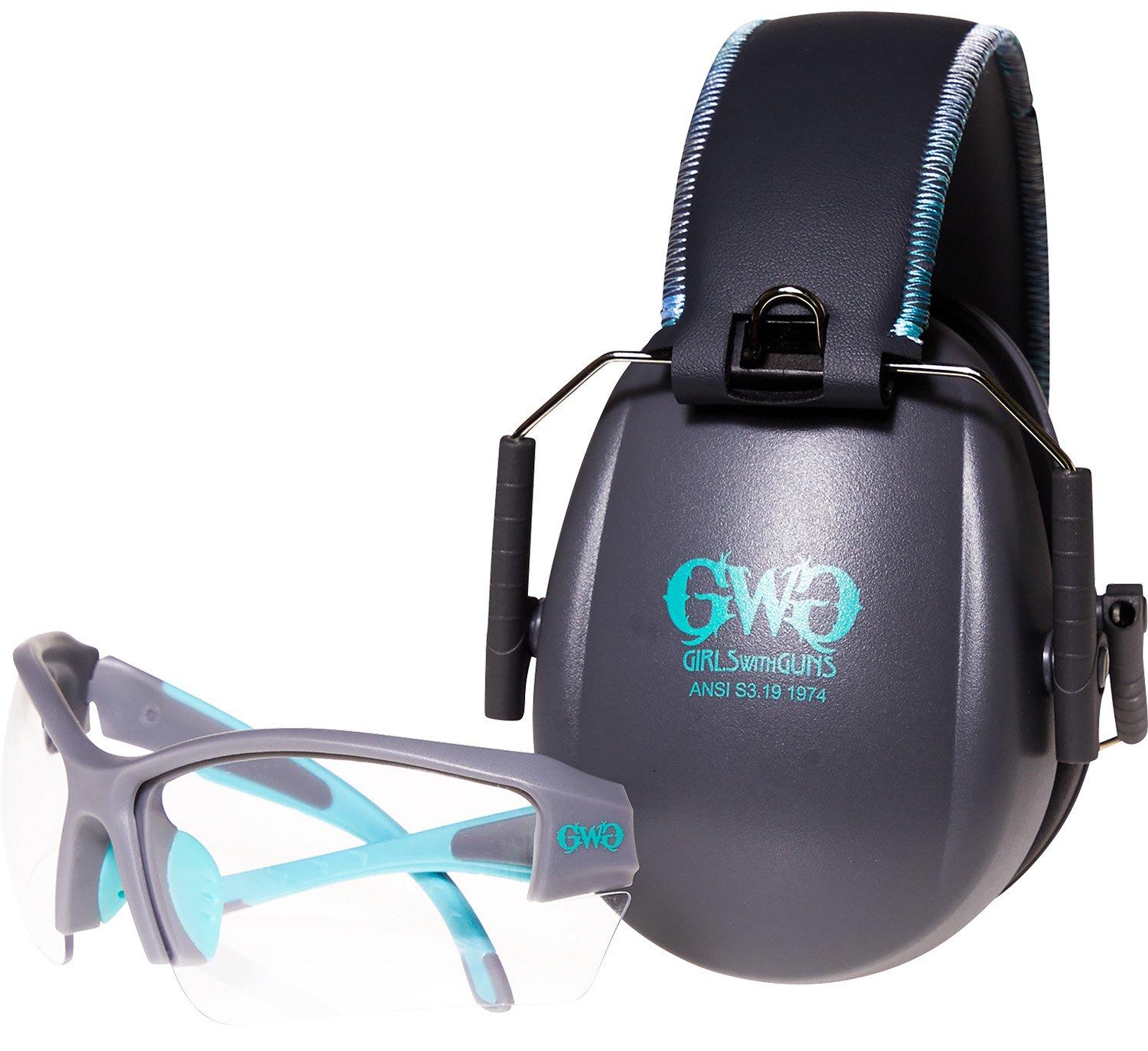 Allen Company Girls With Guns Assure Eye & Ear Combo Black/Teal/Gray - Allen Company