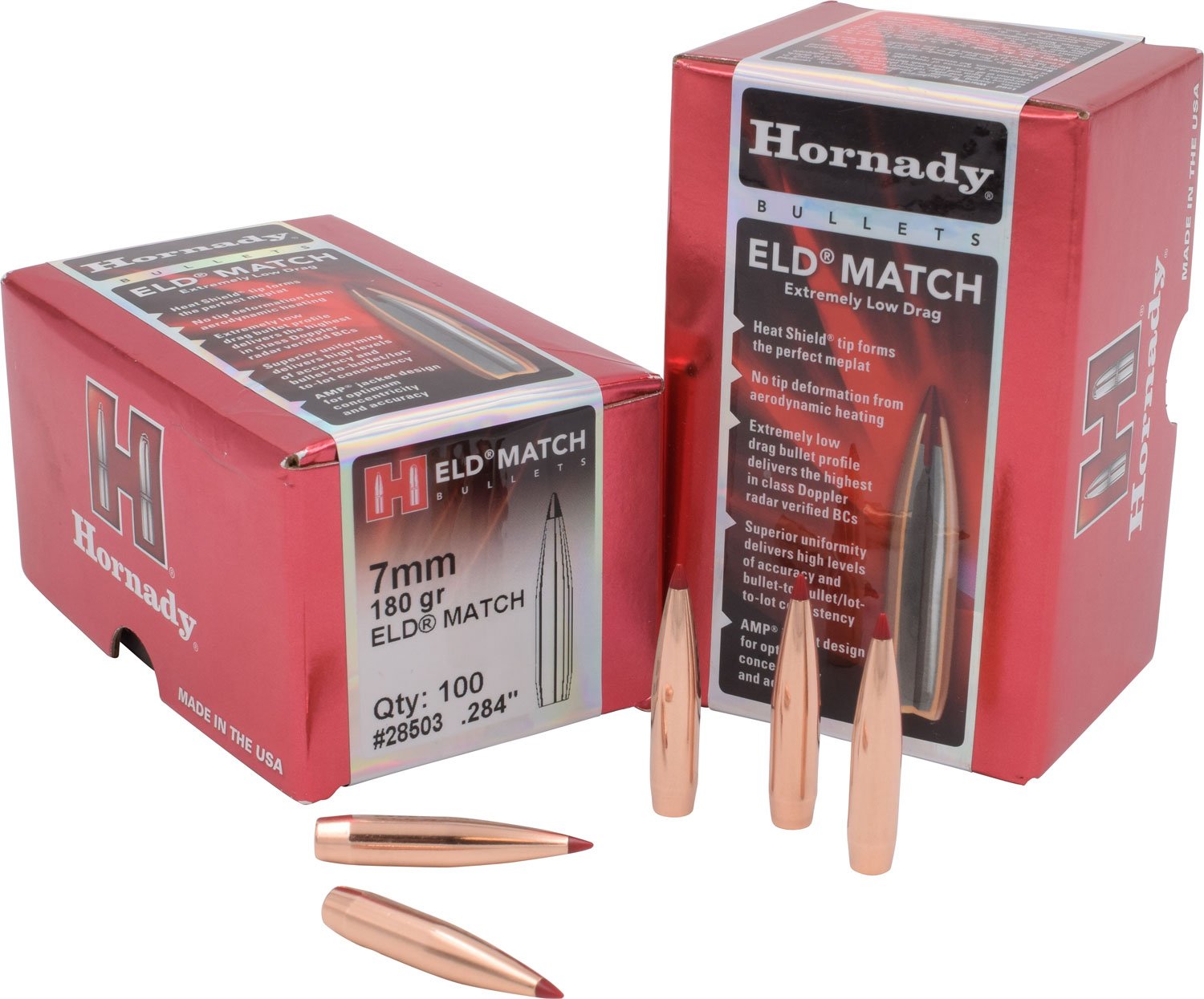 Hornady 28503 ELD Match 7mm .284 180gr Low Drag-Match (ELD-M) - Hornady - 7mm