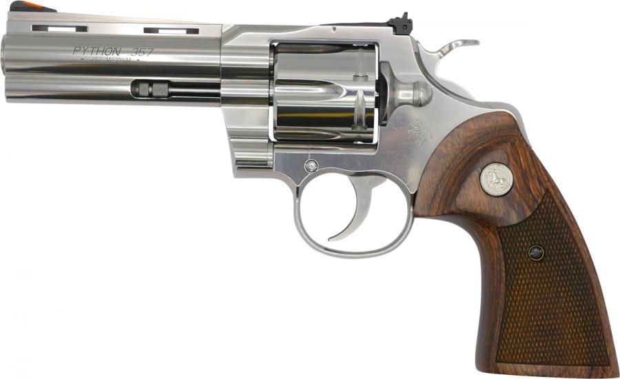 Colt Python 357 Magnum Revolver 6 Round 4.25" Stainless Steel Walnut... - Colt - 357 Magnum | 38 Special