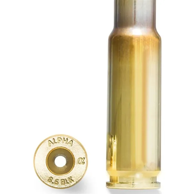 Alpha Munitions AM86BLK 8.6 Blackout Rifle Brass 100/Box