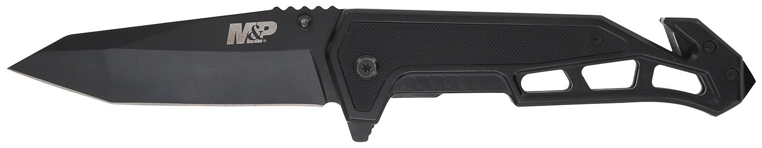 Smith & Wesson M&P Body Guard 1160826 Folding Knife, 3.99" Tanto Blade, Stainless Steel, Black Finish, Pocket Clip - M&P