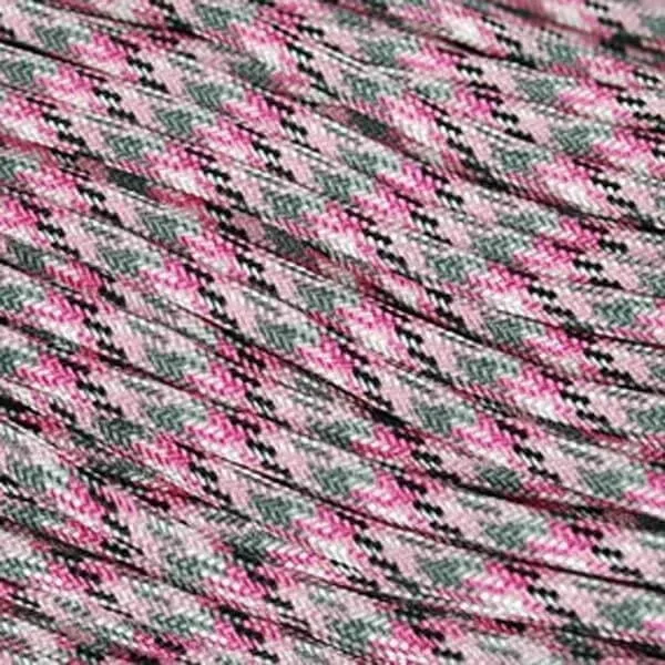 Mero 550 Paracord - 100' 550 lb Pink Camo - E.L. Wood Braiding Co. Inc.