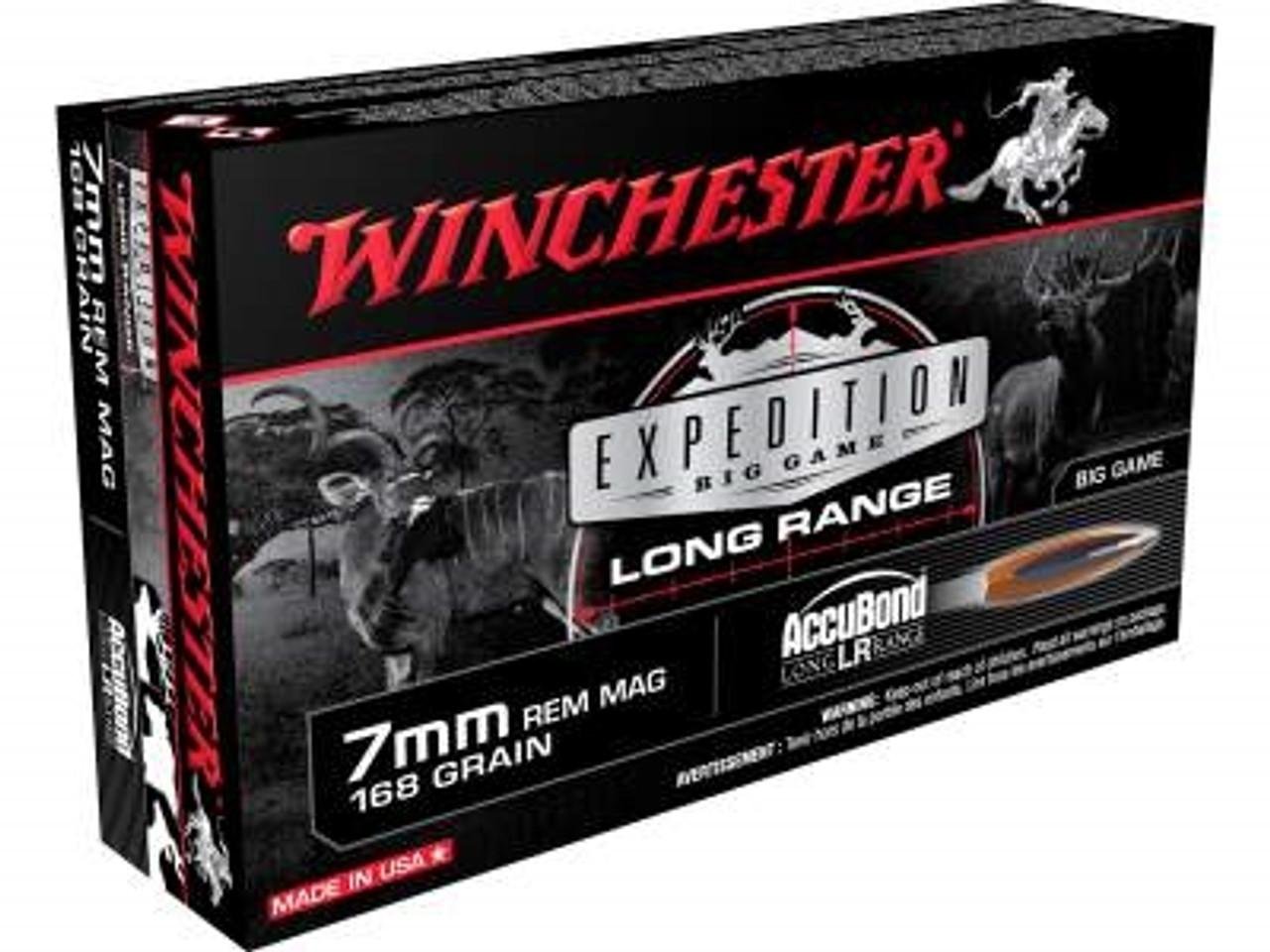 Winchester Ammo S7LR Expedition Big Game Long Range 7mm Rem Mag 168 gr Nosler AccuBond Long-Range 20 Per Box/10 Cs - Winchester - 7mm Rem