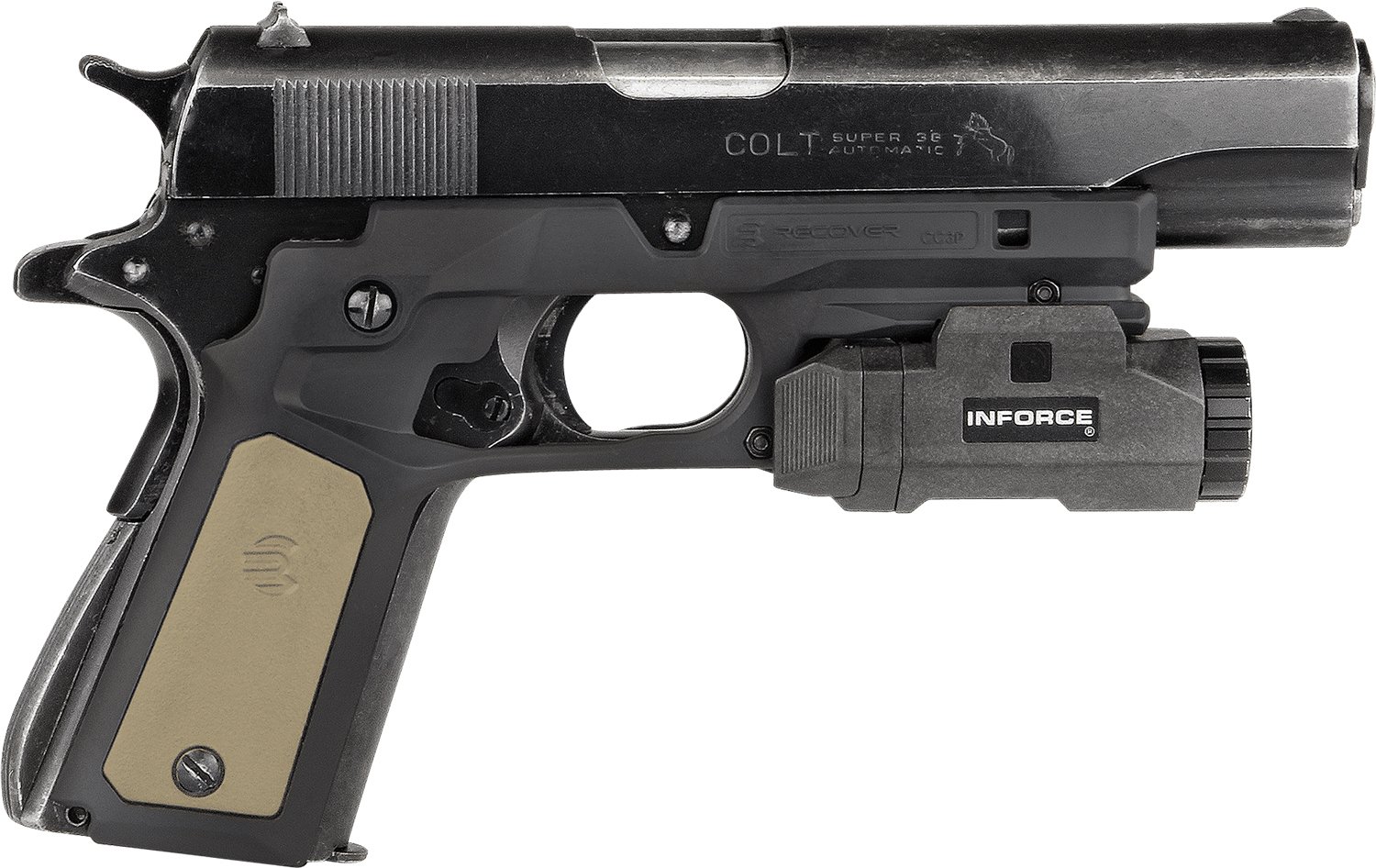 Recover Tactical CC3P0102 1911 Frame Grip Black Polymer