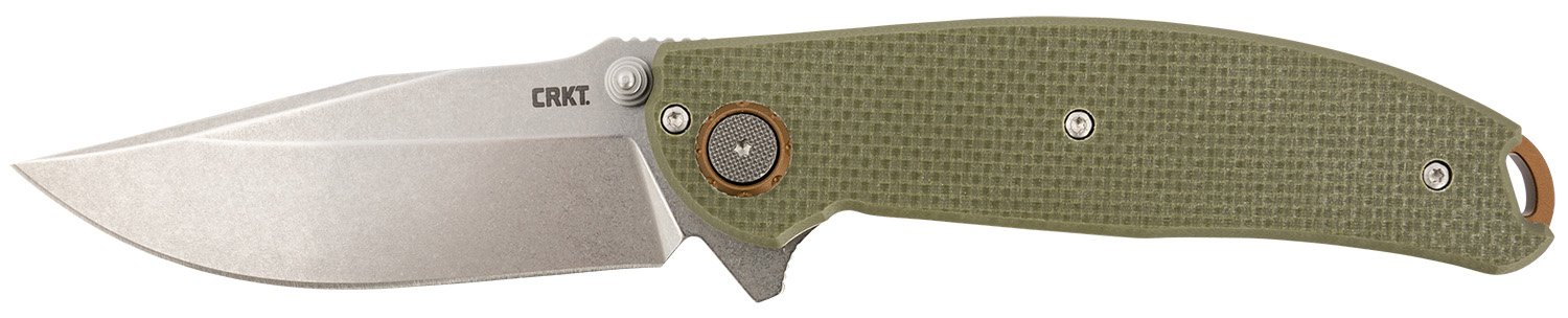 CRKT Butte 3.36" OD Green G10 Deadbolt Lock Flip Open Knife - Columbia River Knife & Tool